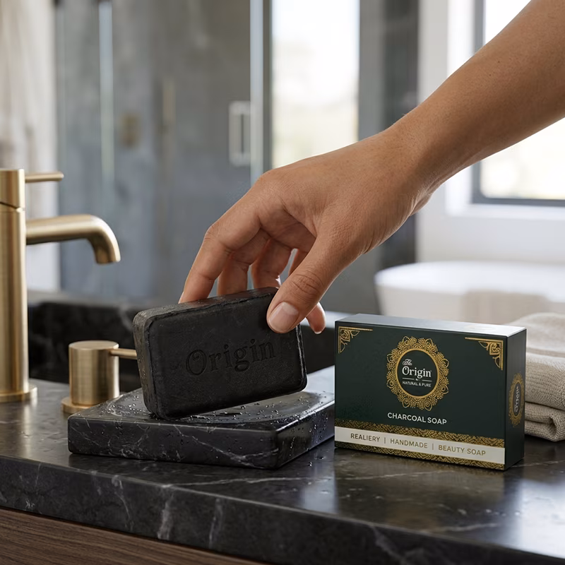 Charcoal Handmade Organic Ayurvedic Soap 100g Charcoal Bath Bar