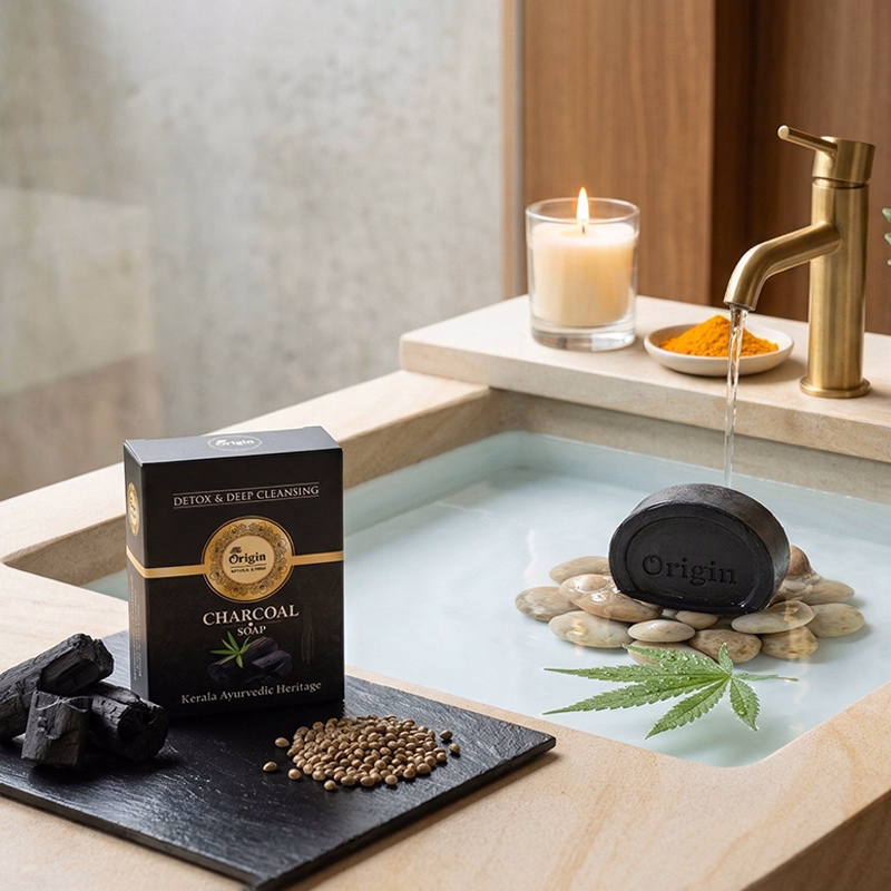 Charcoal Handmade Organic Ayurvedic Soap 125g Charcoal Bath Bar