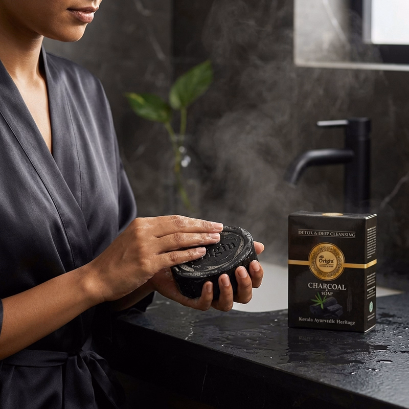 Charcoal Handmade Organic Ayurvedic Soap 125g Charcoal Bath Bar