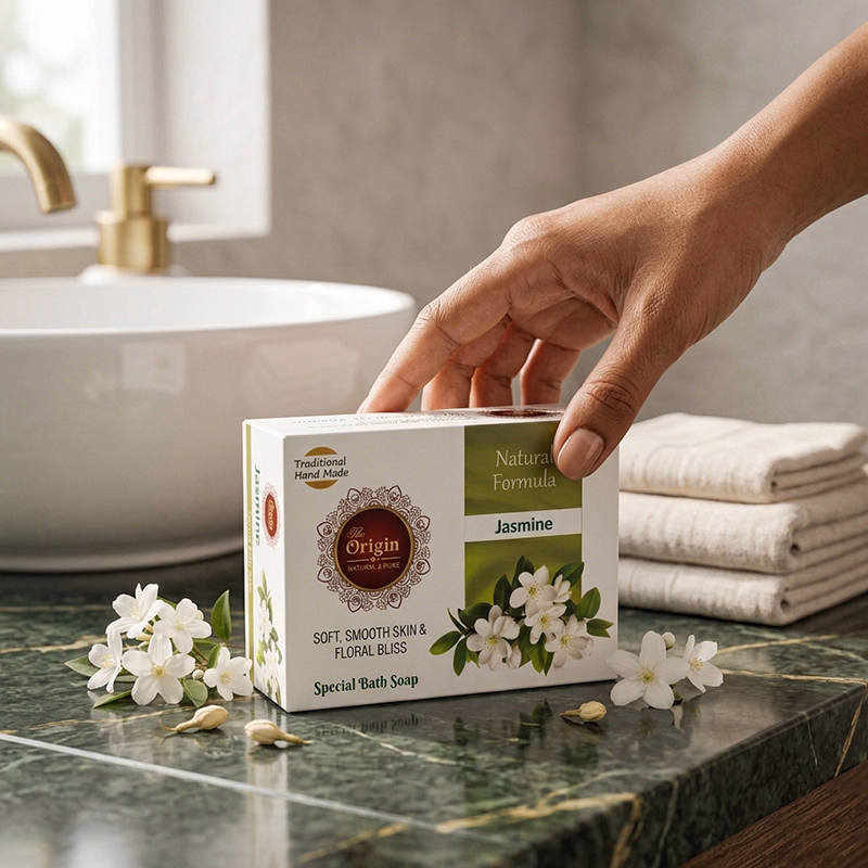 Jasmine Soap Handmade Organic Ayurvedic Soap 75g (Pack of 6) Herbal Bath Bar