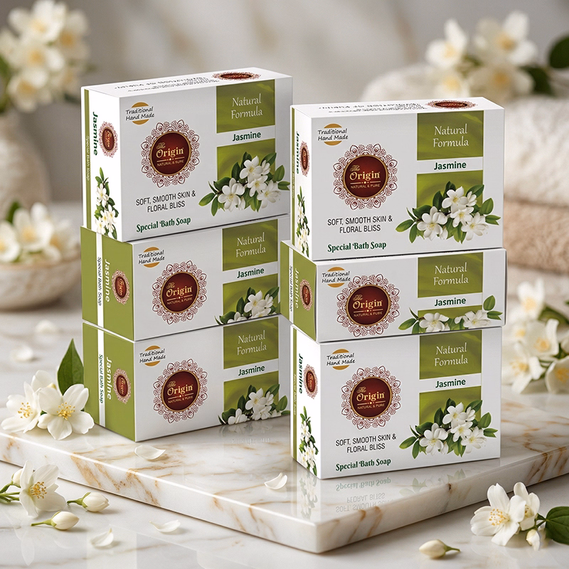 Jasmine Soap Handmade Organic Ayurvedic Soap 75g (Pack of 6) Herbal Bath Bar
