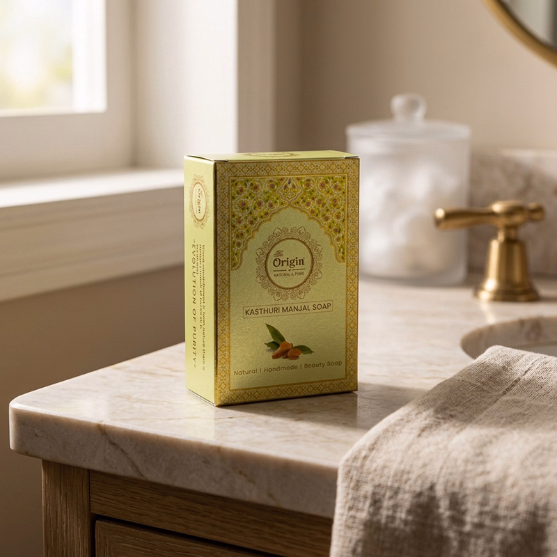 Kasturi Manjal Handmade Organic Ayurvedic Soap 100g Herbal Bath Bar