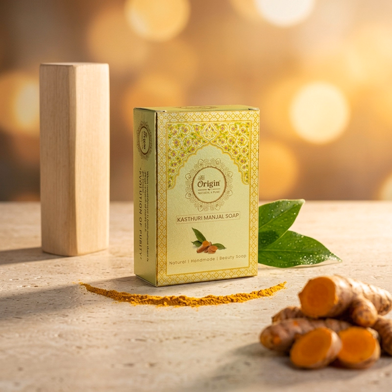 Kasturi Manjal Handmade Organic Ayurvedic Soap 100g Herbal Bath Bar