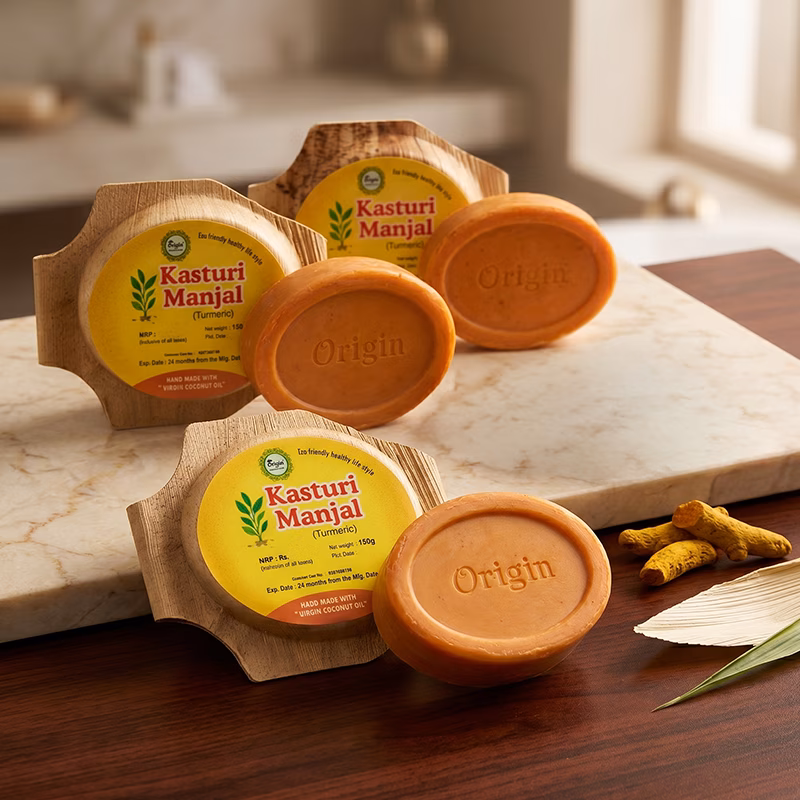 Kasturi Manjal Handmade Organic Ayurvedic Soap Herbal Bath Bar