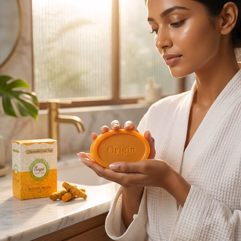Kasturi Manjal Handmade Organic Ayurvedic Soap 125g Organic Bath Bar
