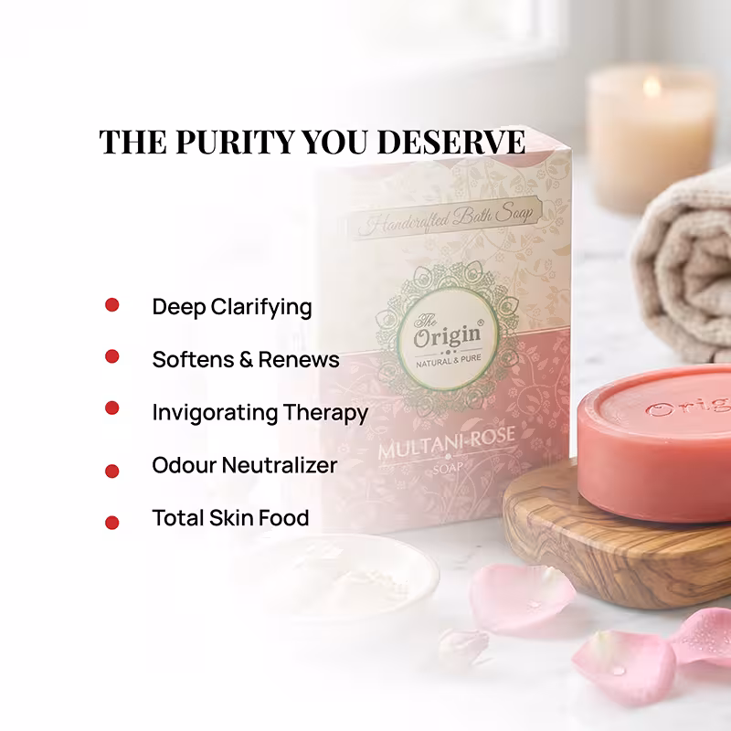 Multani Rose Handmade Organic Ayurvedic Soap 125g Mineral Clay Bath Bar