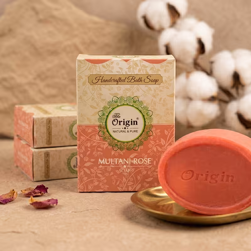 Multani Rose Handmade Organic Ayurvedic Soap 125g Mineral Clay Bath Bar