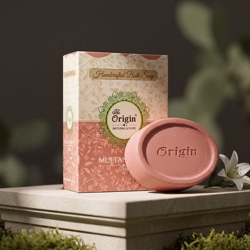 Multani Rose Handmade Organic Ayurvedic Soap 125g Mineral Clay Bath Bar