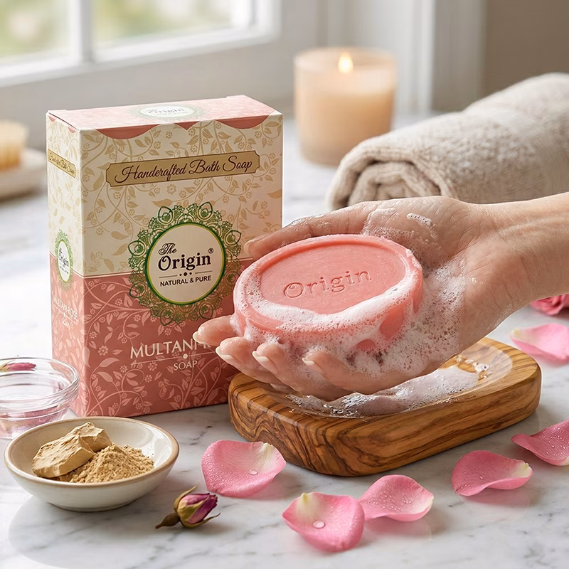 Multani Rose Handmade Organic Ayurvedic Soap 125g Mineral Clay Bath Bar