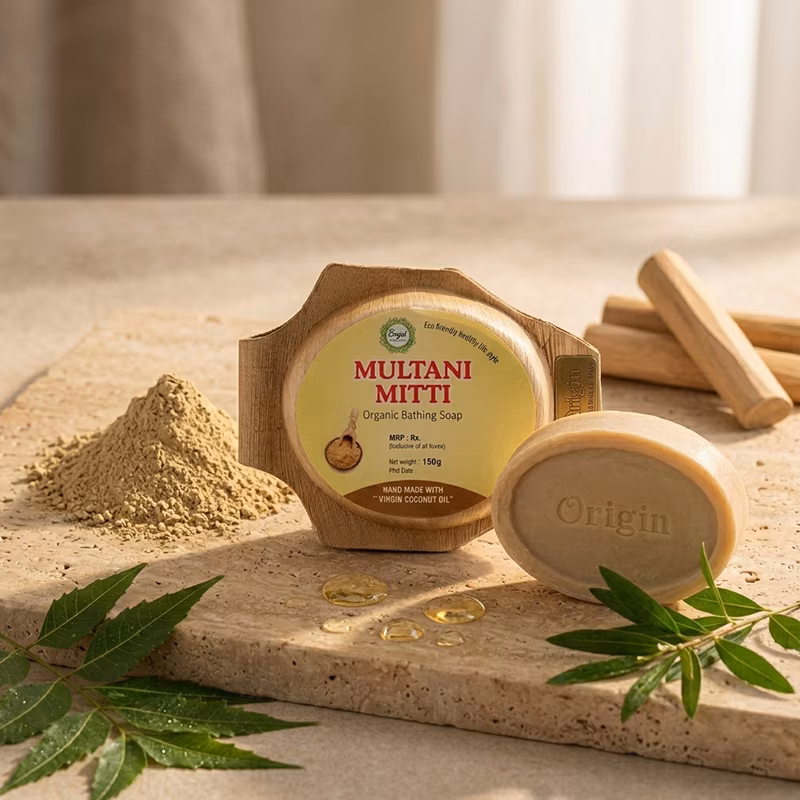Multani Mitti Handmade Organic Ayurvedic Soap 125g Mineral Clay Bath Bar