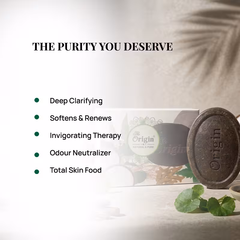 Origin Black Handmade Organic Ayurvedic Soap 125g Organic Bath Bar