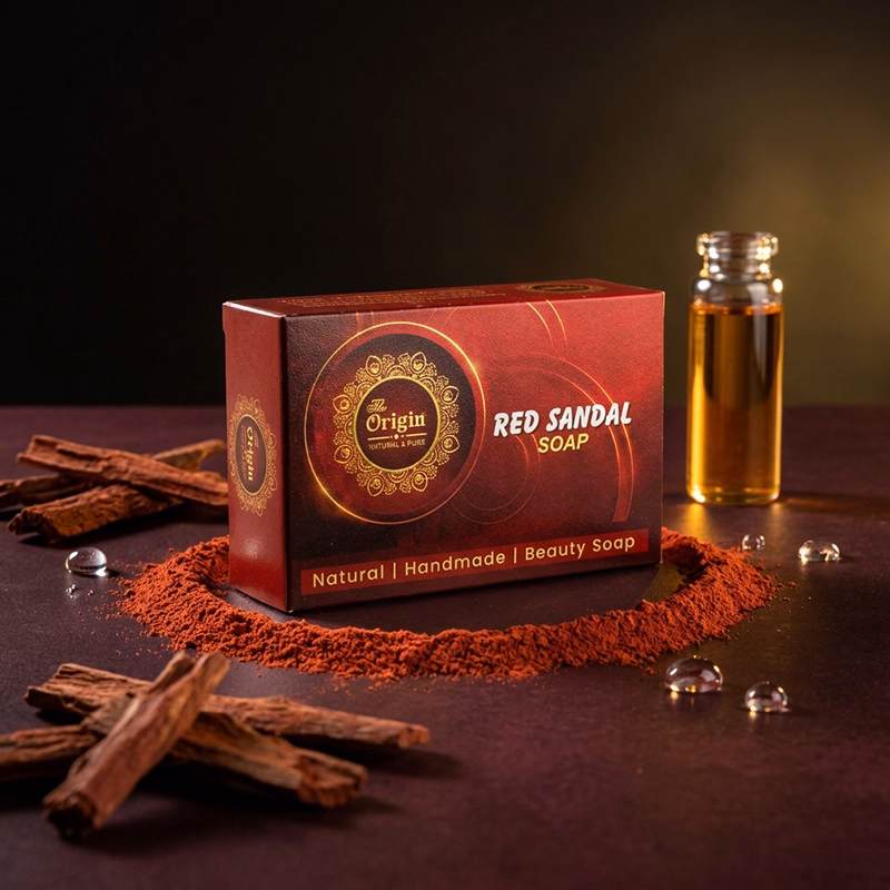 Red Sandal Handmade Organic Ayurvedic Soap 100g Herbal Bath Bar