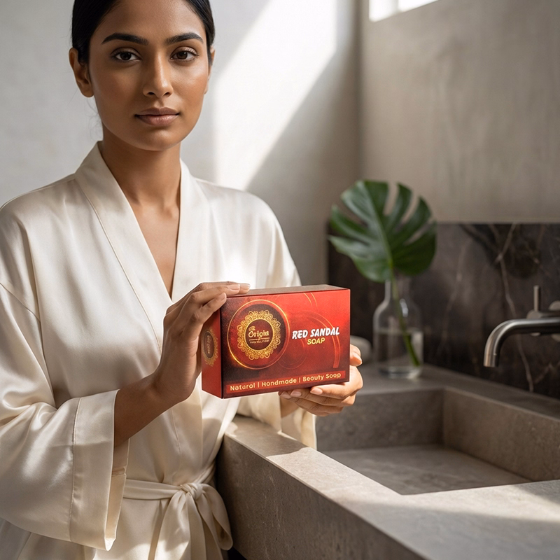 Red Sandal Handmade Organic Ayurvedic Soap 100g Herbal Bath Bar