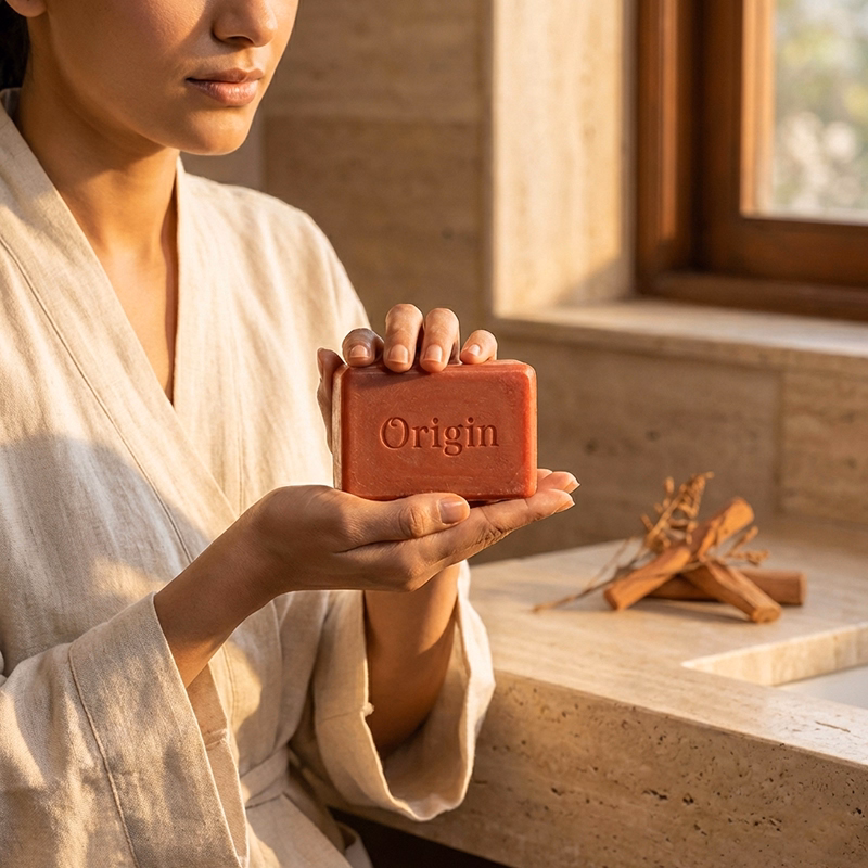 Red Sandal Handmade Organic Ayurvedic Soap 100g Herbal Bath Bar