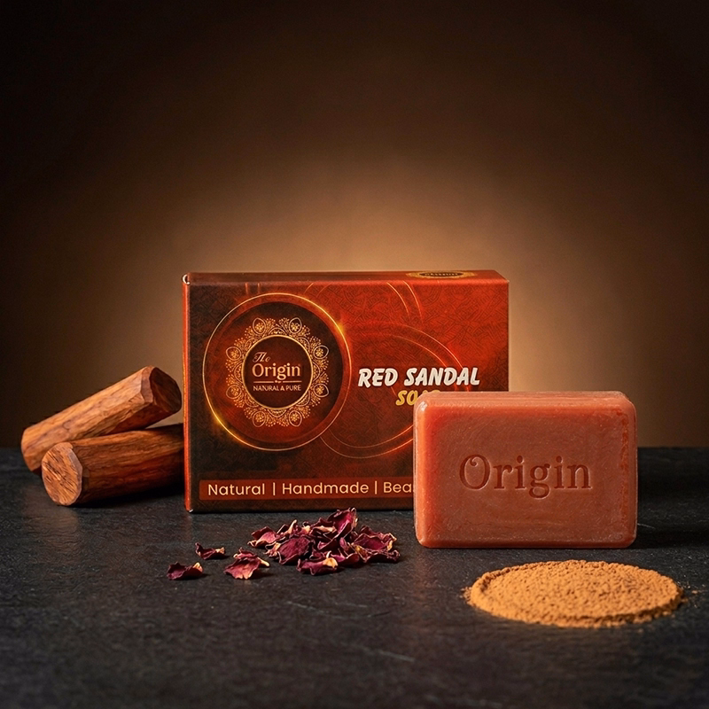 Red Sandal Handmade Organic Ayurvedic Soap 100g Herbal Bath Bar