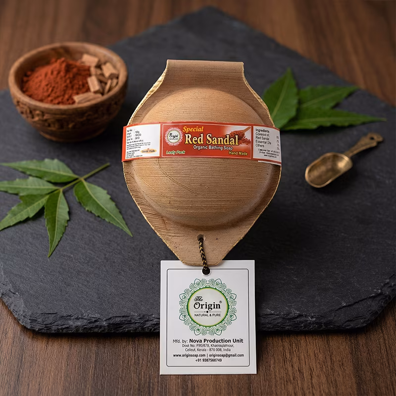 Red Sandal Handmade Organic Ayurvedic Soap Herbal Bath Bar