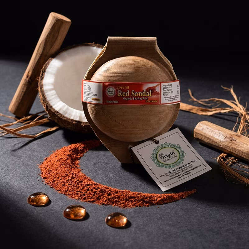 Red Sandal Handmade Organic Ayurvedic Soap Herbal Bath Bar