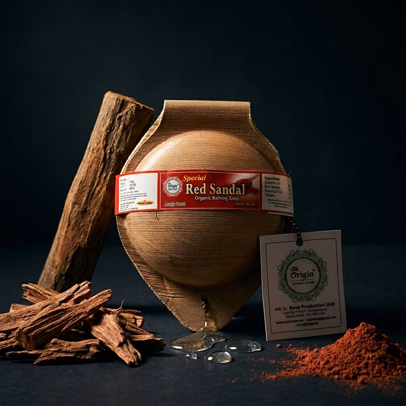 Red Sandal Handmade Organic Ayurvedic Soap Herbal Bath Bar