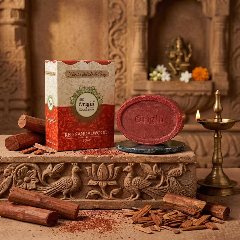 Red Sandal Handmade Organic Ayurvedic Soap 125g Organic Bath Bar
