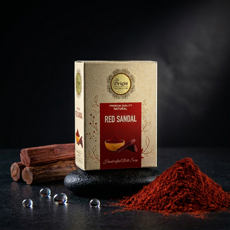Red Sandal Soap Handmade Organic Ayurvedic Soap 125g Herbal Bath Bar