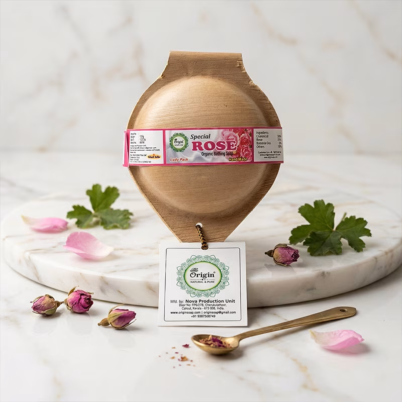 Rose Handmade Organic Ayurvedic Soap 100g Herbal Bath Bar