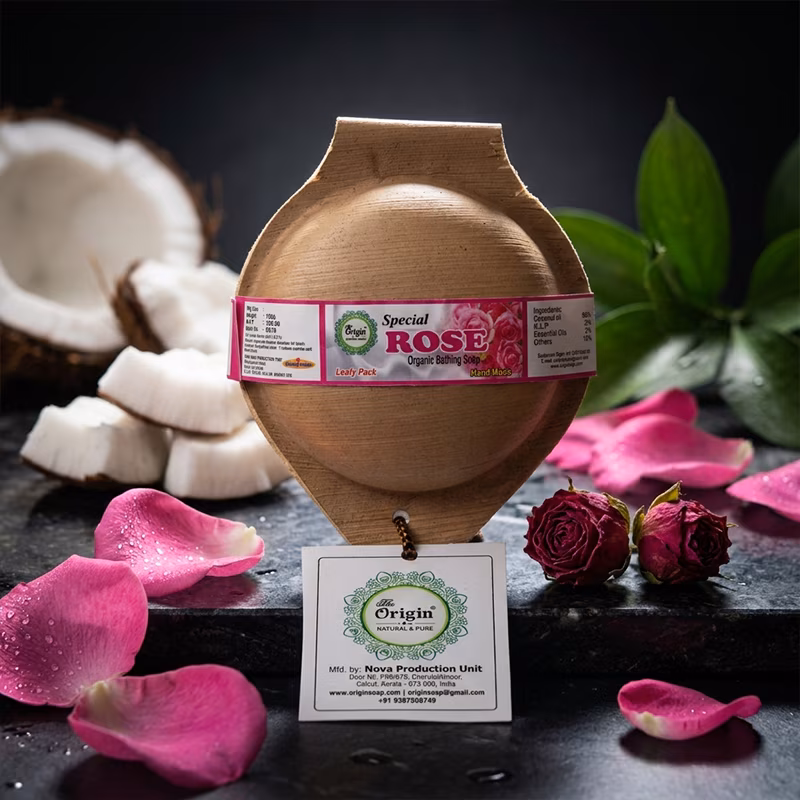 Rose Handmade Organic Ayurvedic Soap 100g Herbal Bath Bar