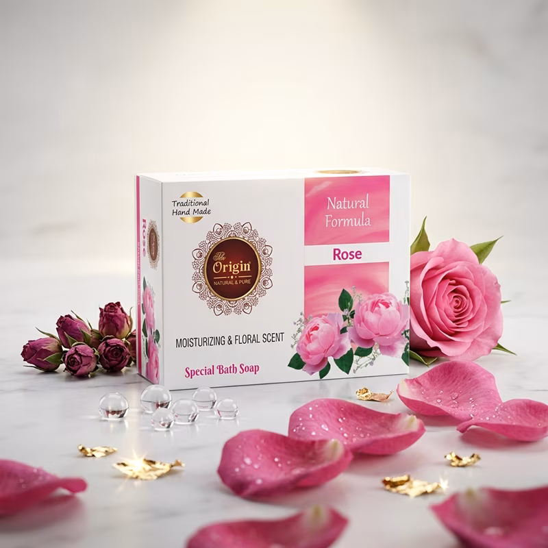 Rose Handmade Organic Ayurvedic Soap 75g (Pack of 6) Herbal Bath Bar