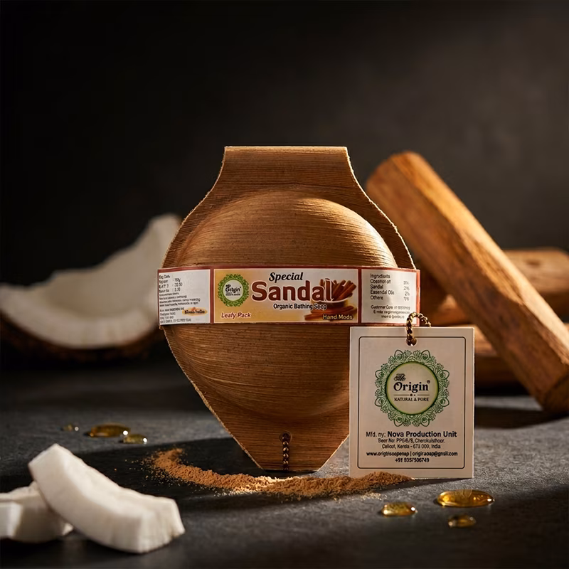 Sandal Handmade Organic Ayurvedic Soap 100g Herbal Bath Bar