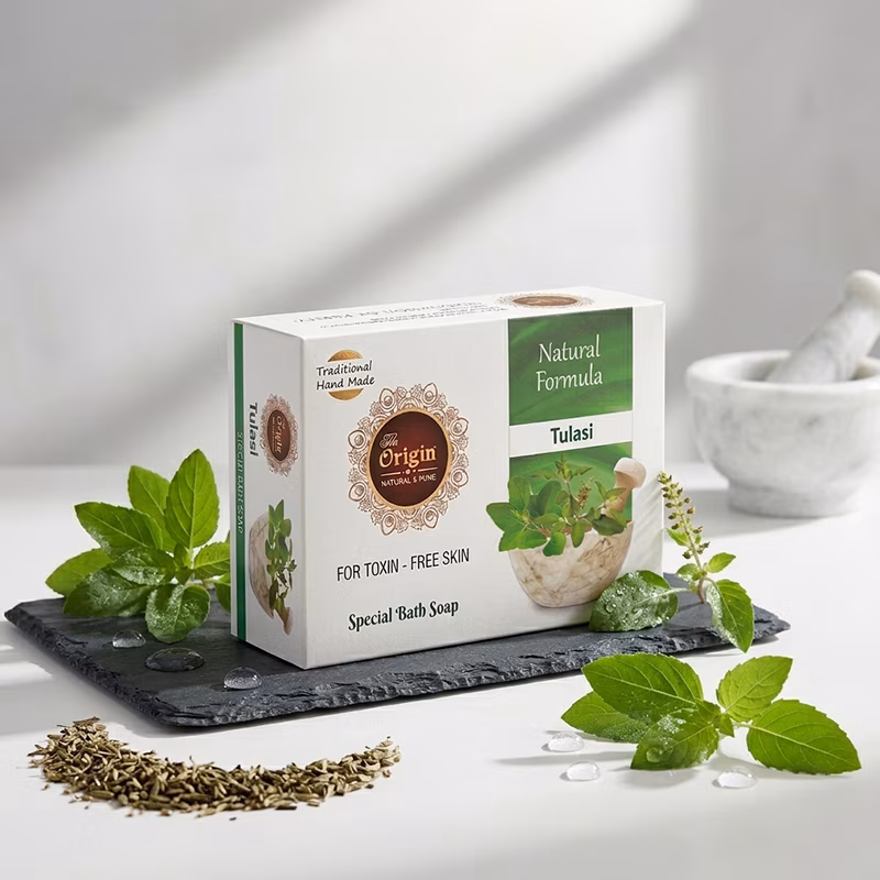 Tulasi Soap Handmade Organic Ayurvedic Soap 75g (Pack of 6) Herbal Bath Bar