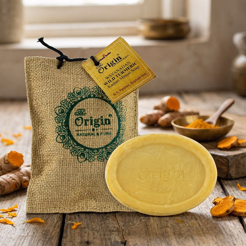 Wayanadan Wild Turmeric Handmade Organic Ayurvedic Soap 150g Herbal Bath Bar